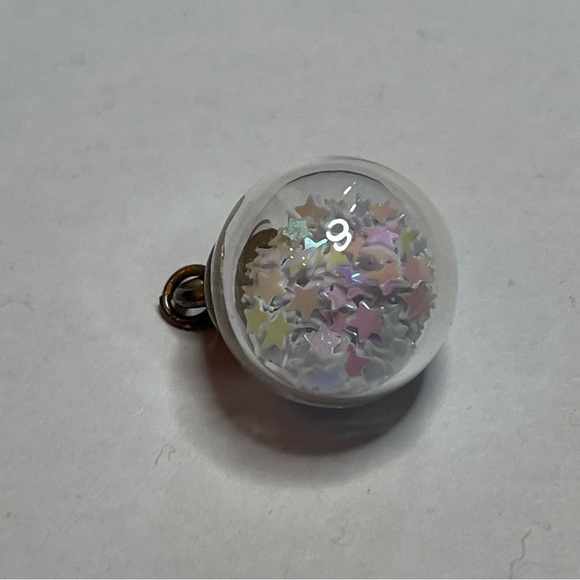 Glass Ball Pendant With Little Tiny Opalescence Stars - Picture 3 of 4